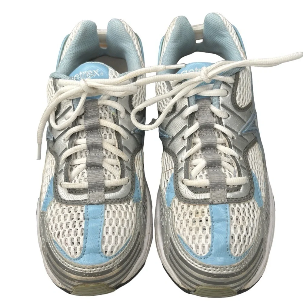 Aetrex Womens Athletic Shoe White Q562 Lace Up Sz 8.5 Sneaker Adjustable Fit EUC